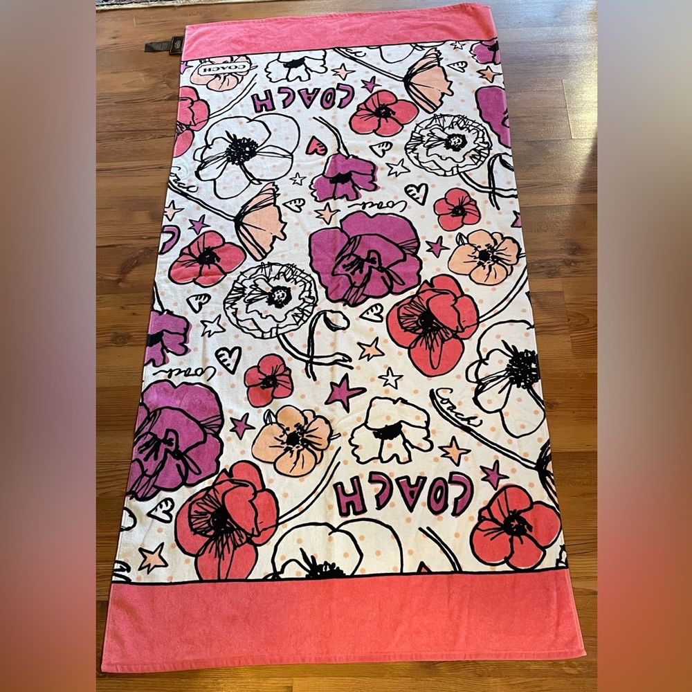 Coach Poppy Floral Beach Towel